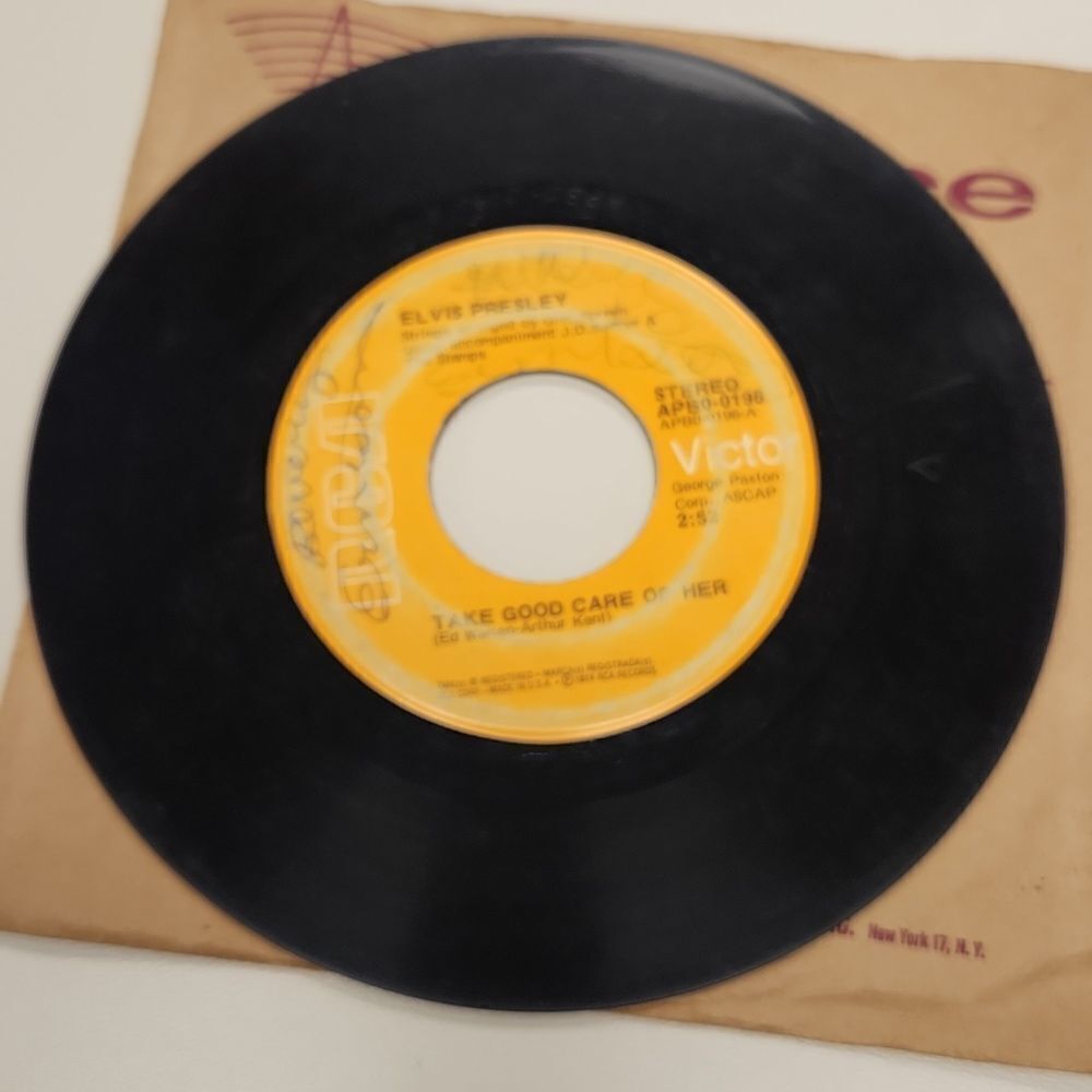 Elvis Presley Take Good Care of Her / I've Got A Thing About You Baby 45 RPM